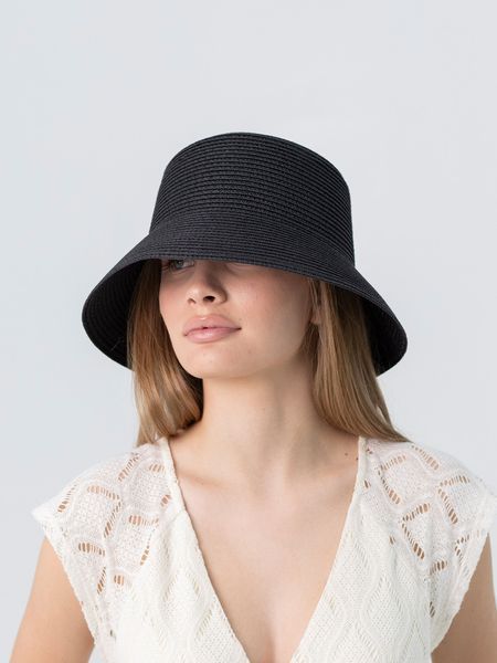 Капелюх панама літній з рафії D.Hats колір чорний 3114179035 фото