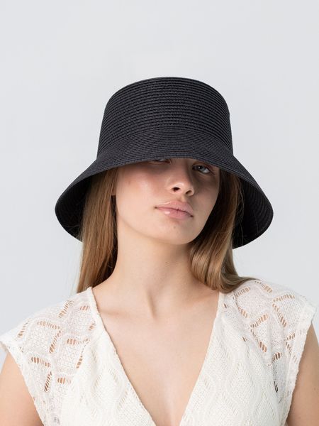 Капелюх панама літній з рафії D.Hats колір чорний 3114179035 фото