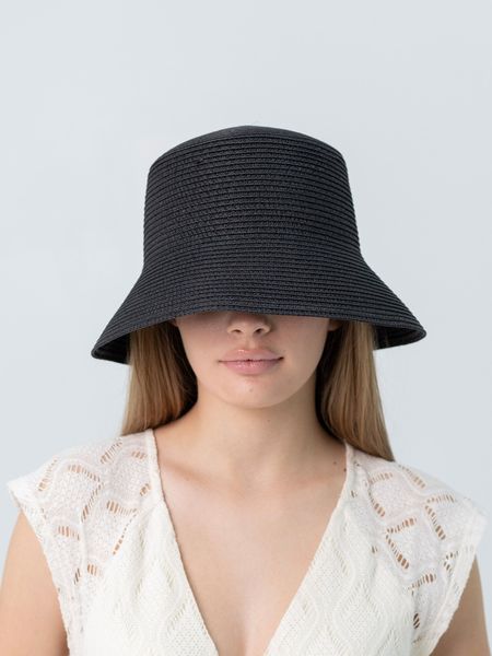 Капелюх панама літній з рафії D.Hats колір чорний 3114179035 фото